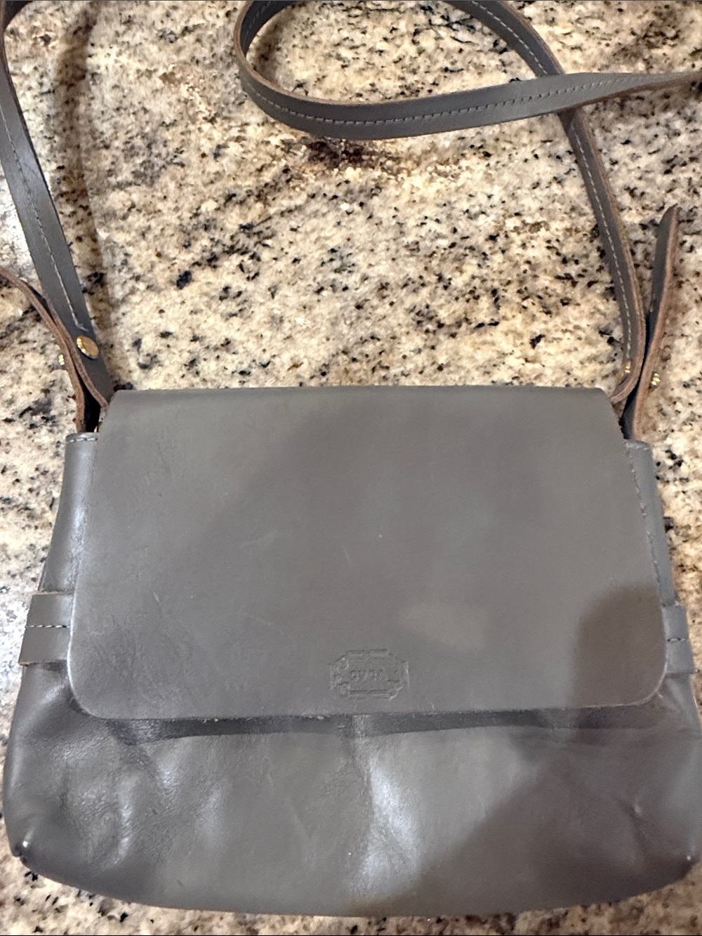 Clare V Gray Leather Crossbody Bag